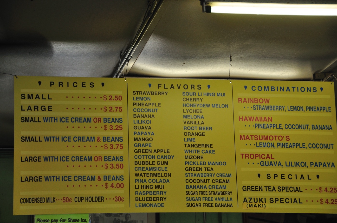 Mentre sei in coda scegli il tuo shaved Ice